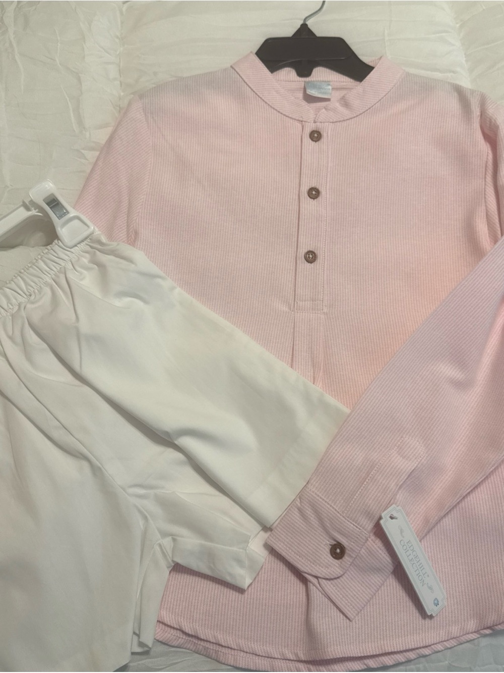 NWT Boys Edgehill Collection Linen Shorts Shirt Set Size 6 Wedding Beach Pink